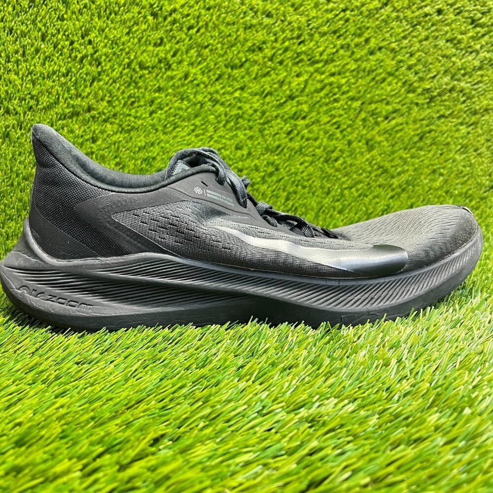 Nike Air Zoom Winflo 7 Mens Size 13 Triple‎ Black Walking Running Shoes Sneakers